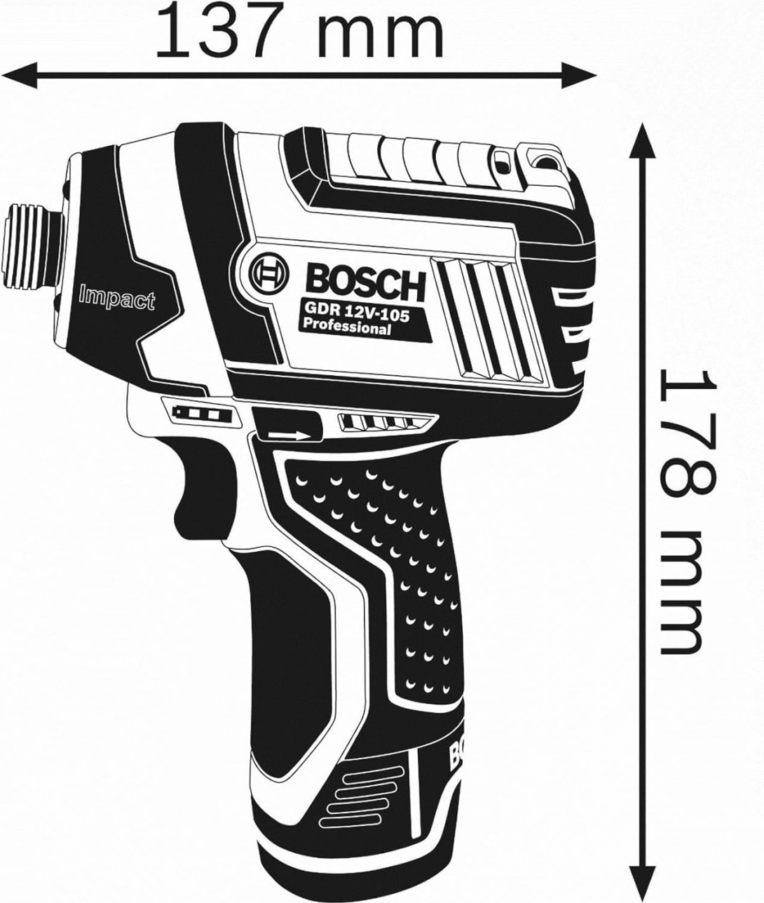 GDR 12V-105 Professional Vidalama Makinesi (Akü ve Şarj Cihazı Dahil Değil) - 06019A6901