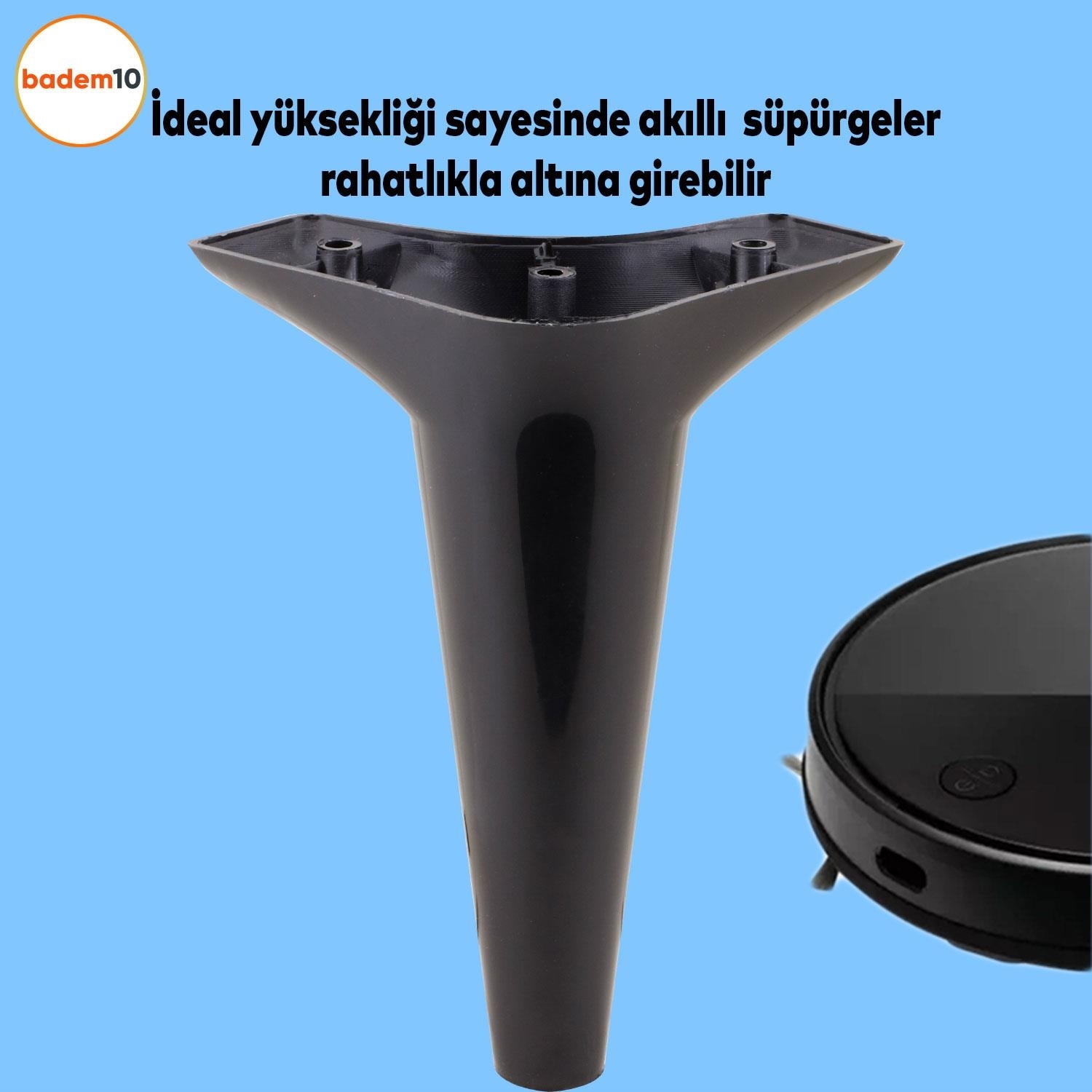Aspen Lüks Mobilya Kanepe Koltuk Tv Ünitesi Baza Yükseltici Ayağı Ayakları 18 Cm Siyah Ayak