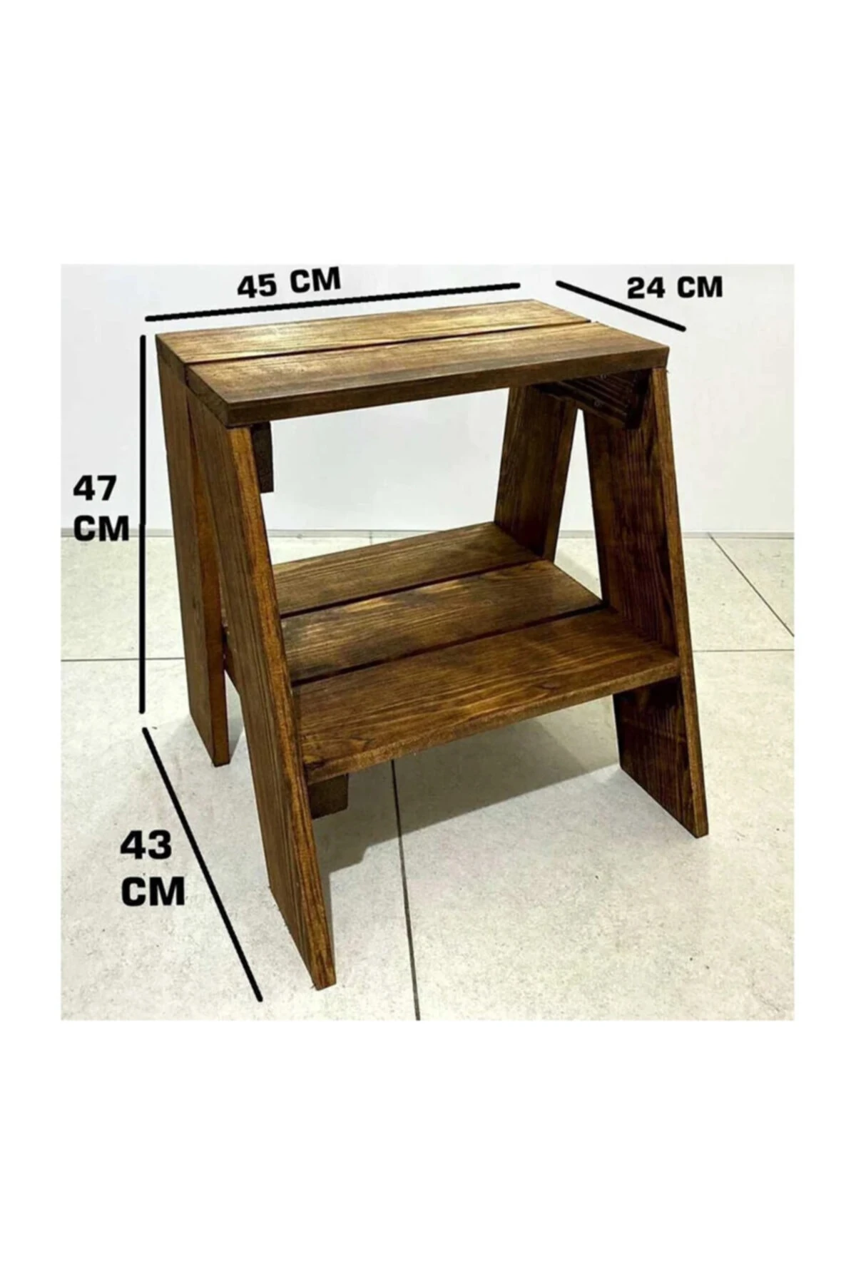 Ahşap Tabure Basamaklı Merdiven Yükseltici Dayanıklı Tabure