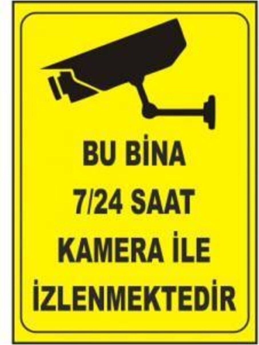 Sonsan Uyarı Levhaları "bu Bina 7/24 Saat Kamera ile Izlenmektedir" Pvc 25*35