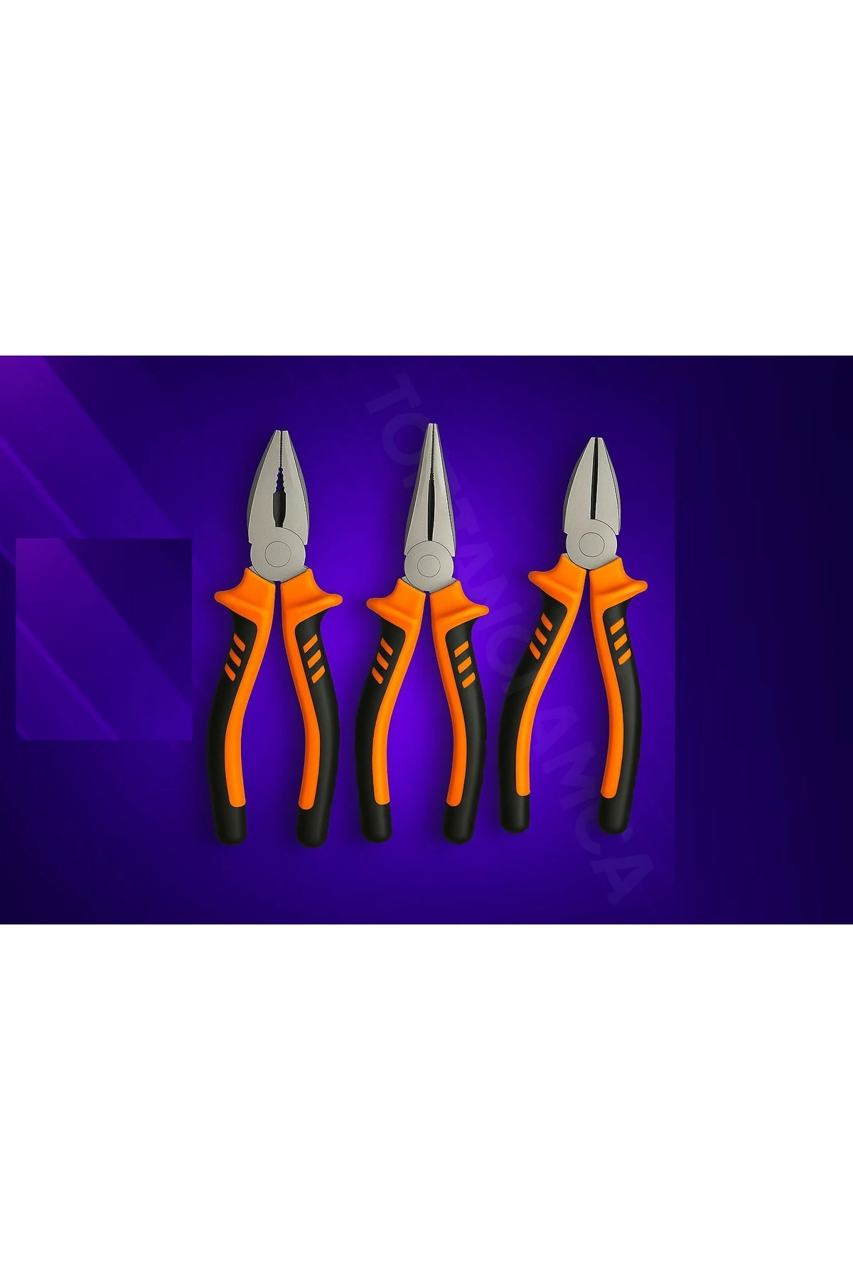 3’lü Pense Seti | 7” Kombine Pense + 6” Yan Keski + 6” Kargaburun | Elektrik & Tamir Aletleri