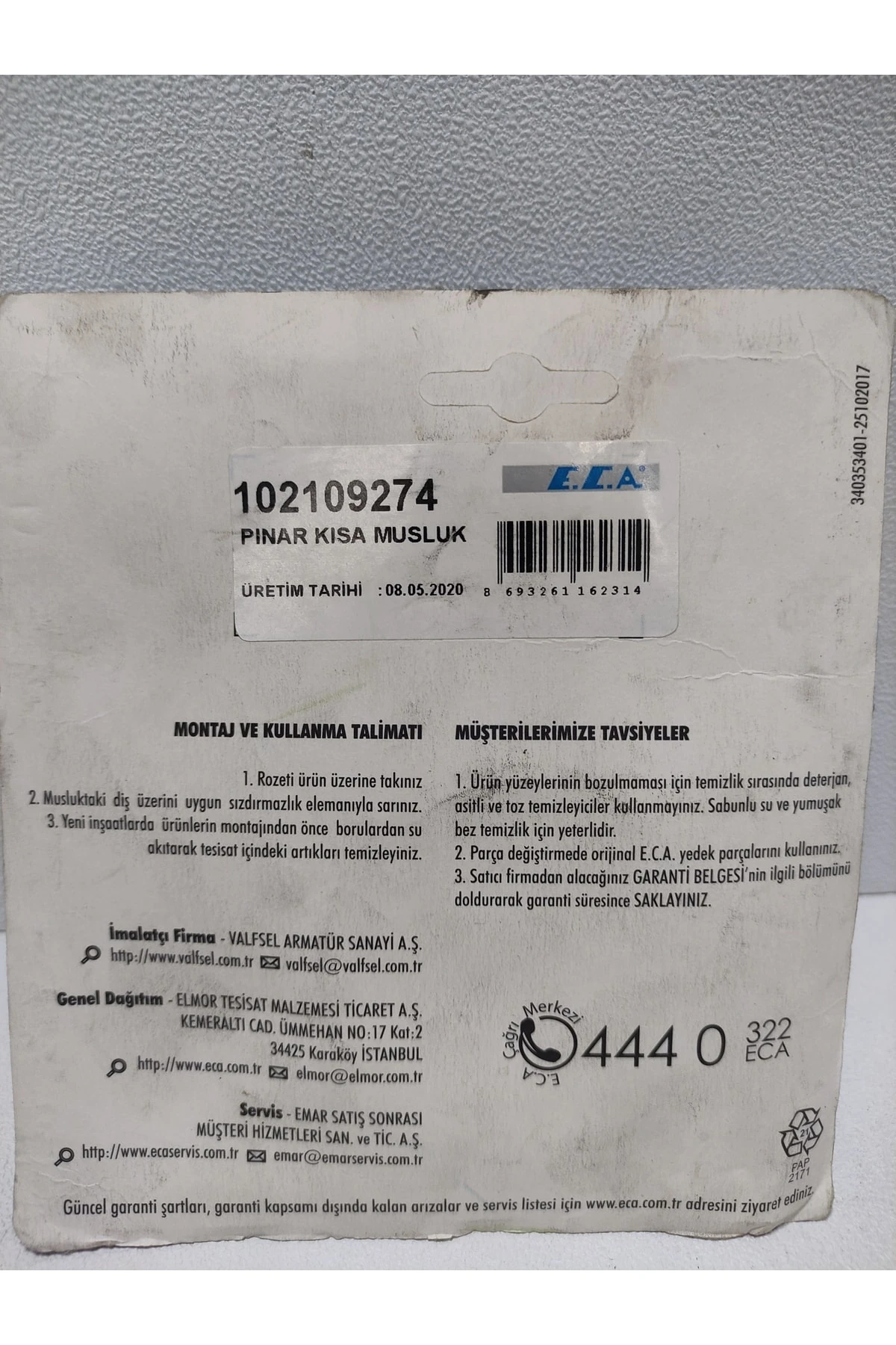 Kısa Pınar Musluk Orjinal Kutu 102109274