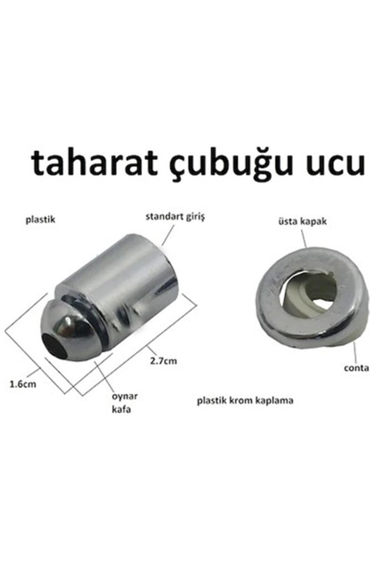 Yt129 Klozet Taharet Çubuğu ucu Oynar Başlıklı Krom renk
