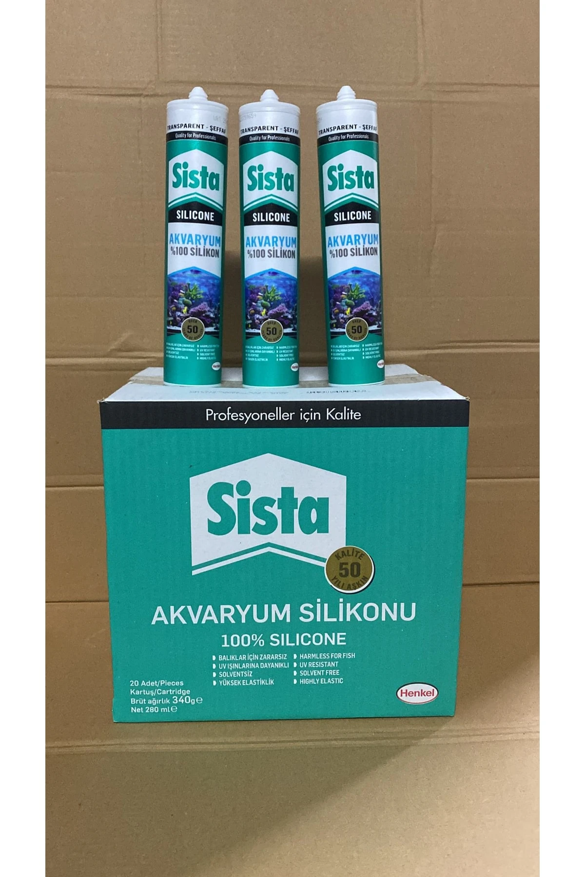 Henkel Akvaryum Silikonu Şeffaf 20 adet (Koli)