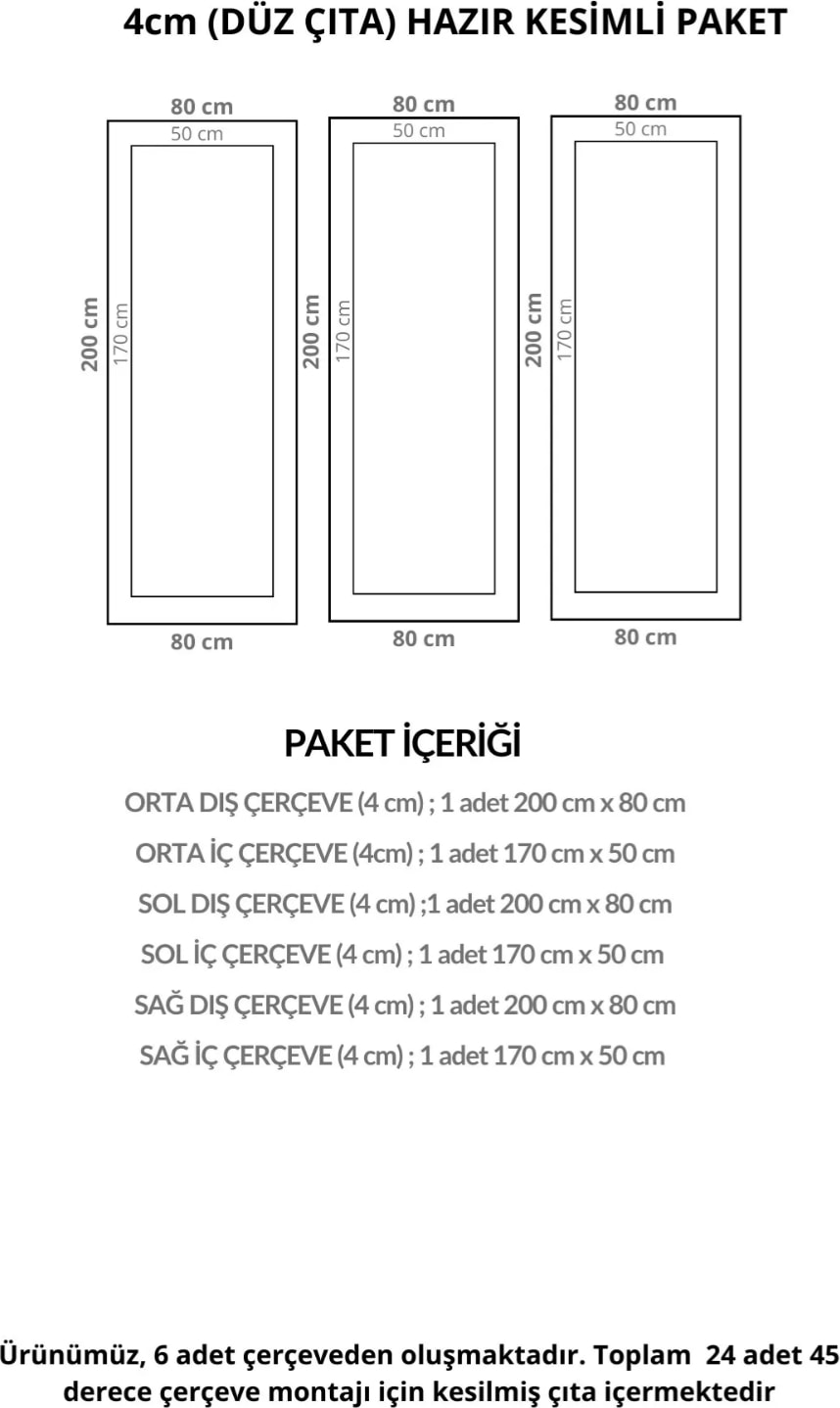 Dekoratif Boyanabilir Montaja Hazır 4cm Modern Duvar Çıtası Tasarımı
