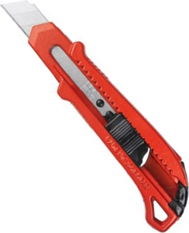 Maket Bıçağı Metal Gövdeli Kırmızı Maket Bıçağı 18MM Geniş Bıçak