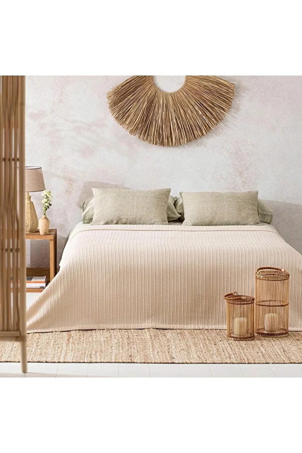 Palmita Pike Çift Kişilik 200x220 cm Bej