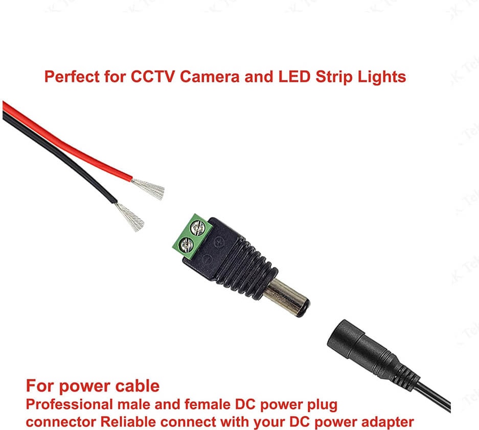 Klemensli Power Jack Erkek Balun Konnektör 5.5*2.1 Mm - 5 Adet