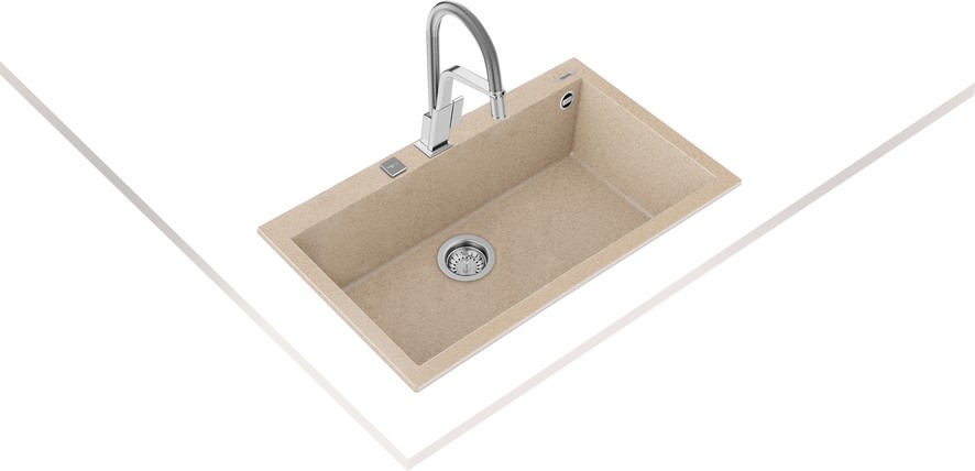 FORSQUARE 72.40 TG AVENA BEIGE Ankastre Kumanda Sifonlu Granit Eviye Bej 72 cm 115230002