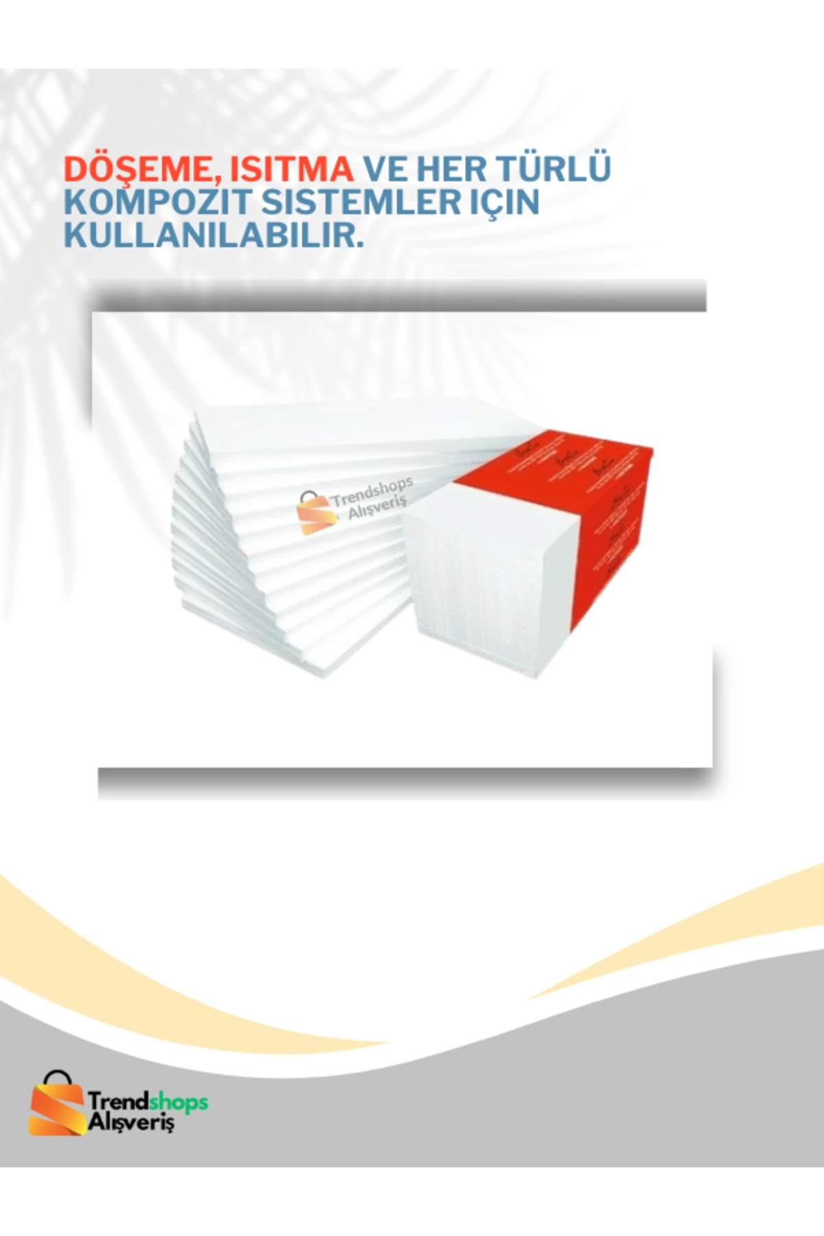 TSA-(20 ADET) 1CM 50X50CM Eps Strafor Köpük Isı Yalıtım Levhası 22 Dns