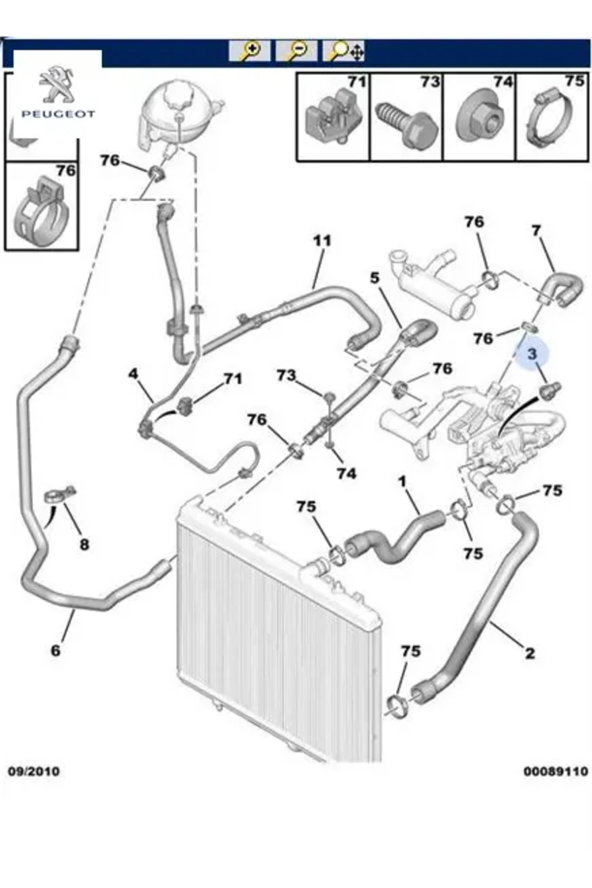Su Kollektör Tapasi 207-208-301-308-508 1323V3 9656351680 155253655 1791975