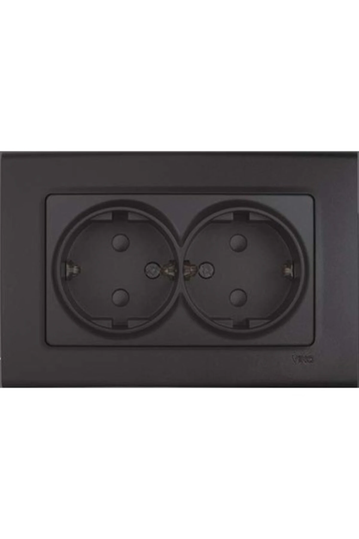 LİNNERA İKİLİ TOPRAKLI PRİZ GECE SİYAHI (ÇERÇEVE DAHİL)