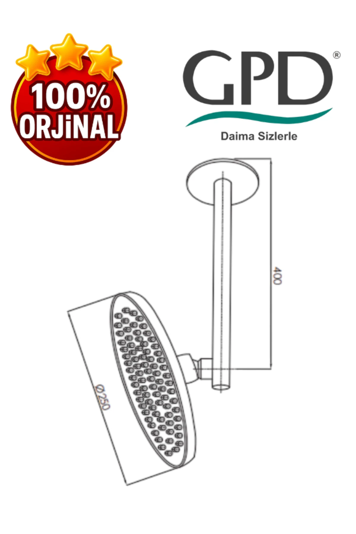 ADS14 Ankastre Duş Başlığı (Ø250)