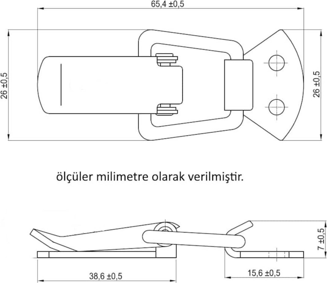 4 Adet Sandık Klipsi Kilidi Gergi Mandalı 41-068 Krom