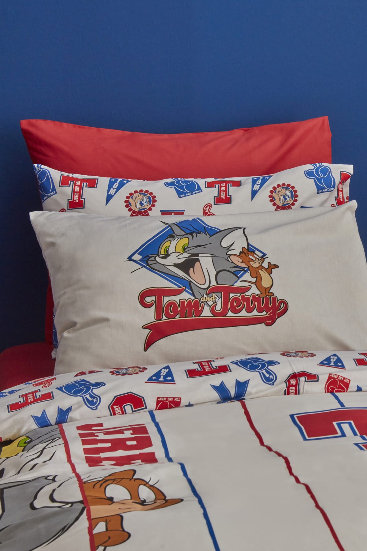 Tom ve Jerry Time To Shool %100 Pamuk Tek Kişilik Nevresim Takımı