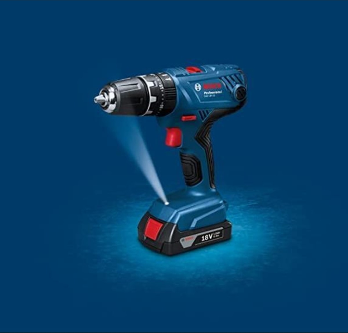 BOSCH Professional 18V Li-Ion Akülü Darbeli Delme Vidalama, 55Nm Tork, 13mm Mandren, LED Işıklı, Solo Gövde, Profesyonel Kullanım