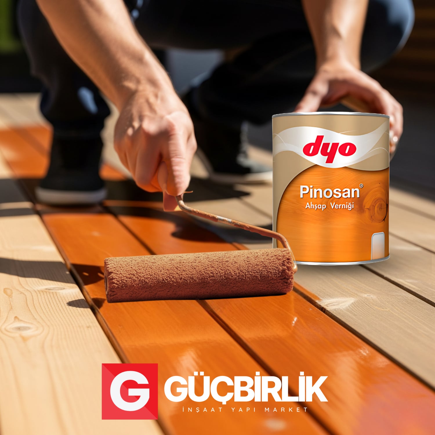 DYO Pinosan Ahşap Verniği Yarı Mat Şeffaf 0,75L - 2,5l | Iç ve Dış Mekan Kullanımına Uygun Vernikli Ahşap Koruyucu