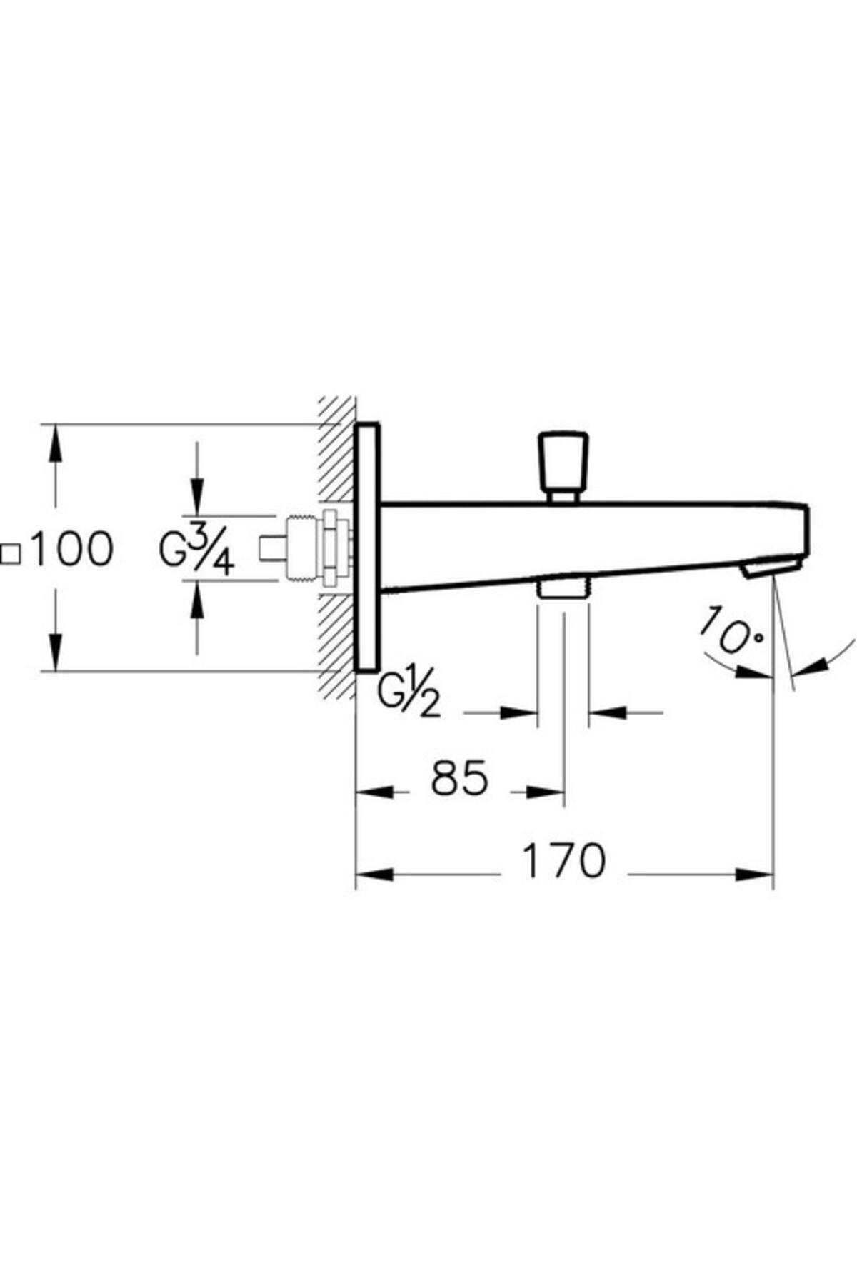 Root Square A42740 Çıkış Ucu, El Duşu Çıkışlı, Krom