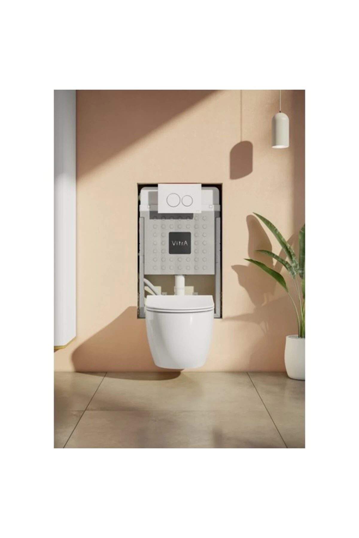 V8 768-1851-01 Gömme Rezervuar Asma Klozetler İçin İnce Metal Ayaklı 3/6 L