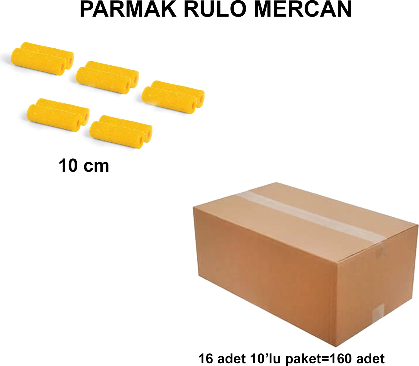 Izmir Fırça Arge Toptan Parmak Rulo Mercan 10 cm (10'lu )-160 Adet 013117