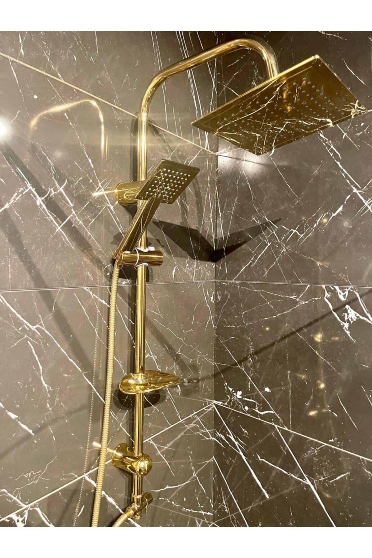 VİOSA ARMATÜR Gold Lüx Tepe Yağmurlama Robot Duş Seti Goldkare
