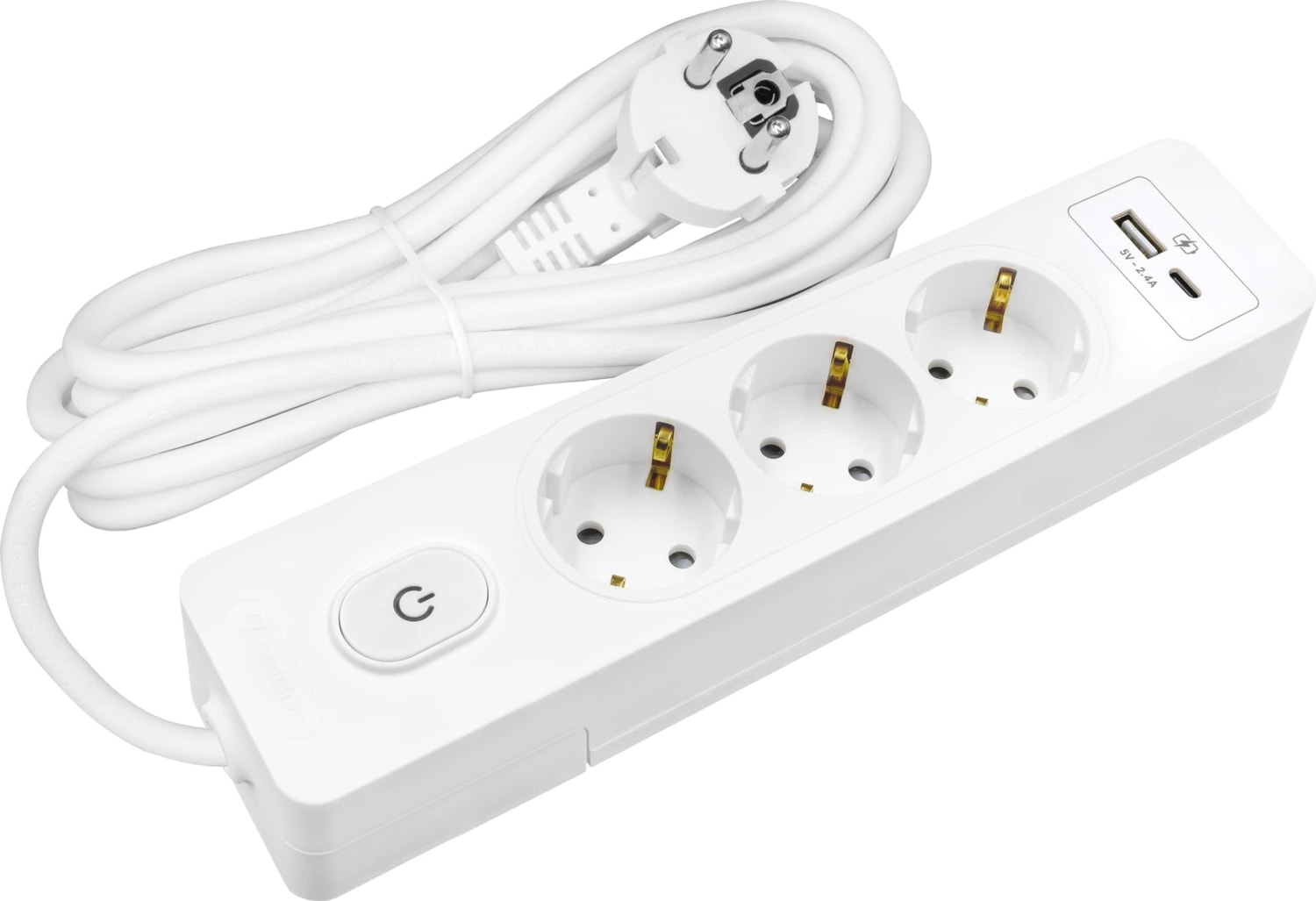Kablolu Usb / Type-C 3'lü 3 Metre Grup Priz