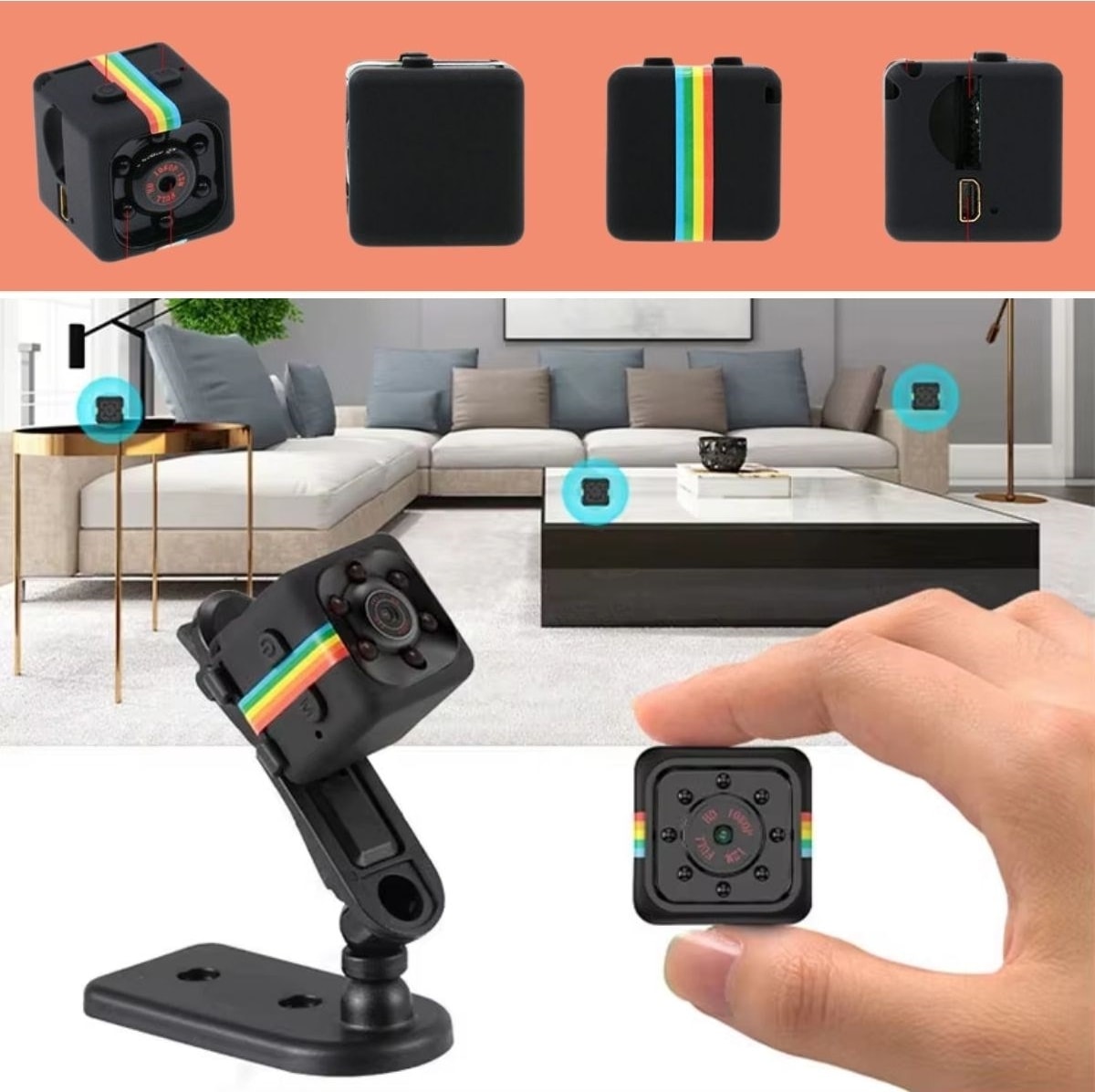 ® Mini Küp Hd Gece Görüşlü Güvenlik Kamerası