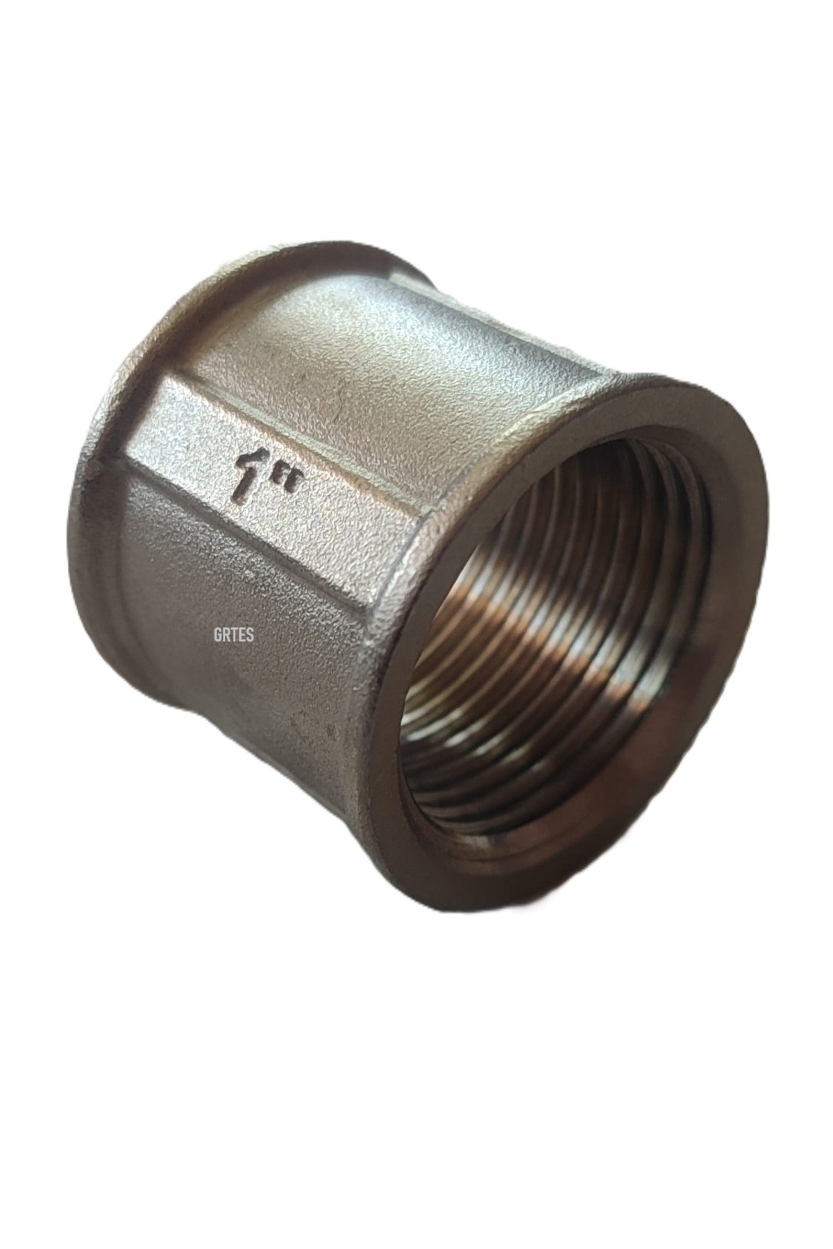 (10'lu Paket) 1"Dn25 Sarı/Krom Manşon İç Dişli (Dişi) - Chrome Threaded Sleeve