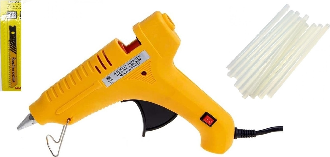 Sicak Silikon Tabancası Mum Silikon 80 W ve 1 kg Mum + Soma Uç