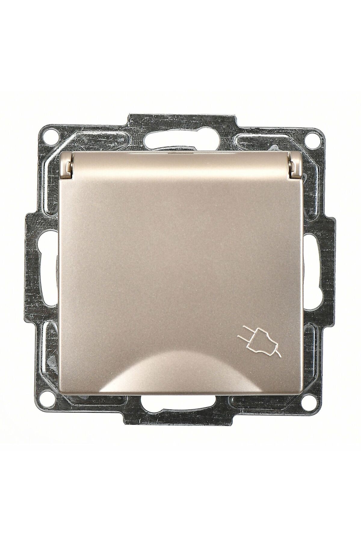 Visage Metalik Bej Kapaklı Topraklı Priz Mekanizma