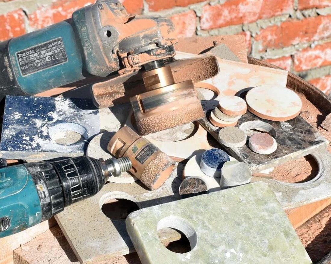 Mermer Granit Panç Fayans Beton Kaya 70MM Sarı Elmas Delme Ucu Avuç Taşlama Uyumlu (M14) Karot Delik