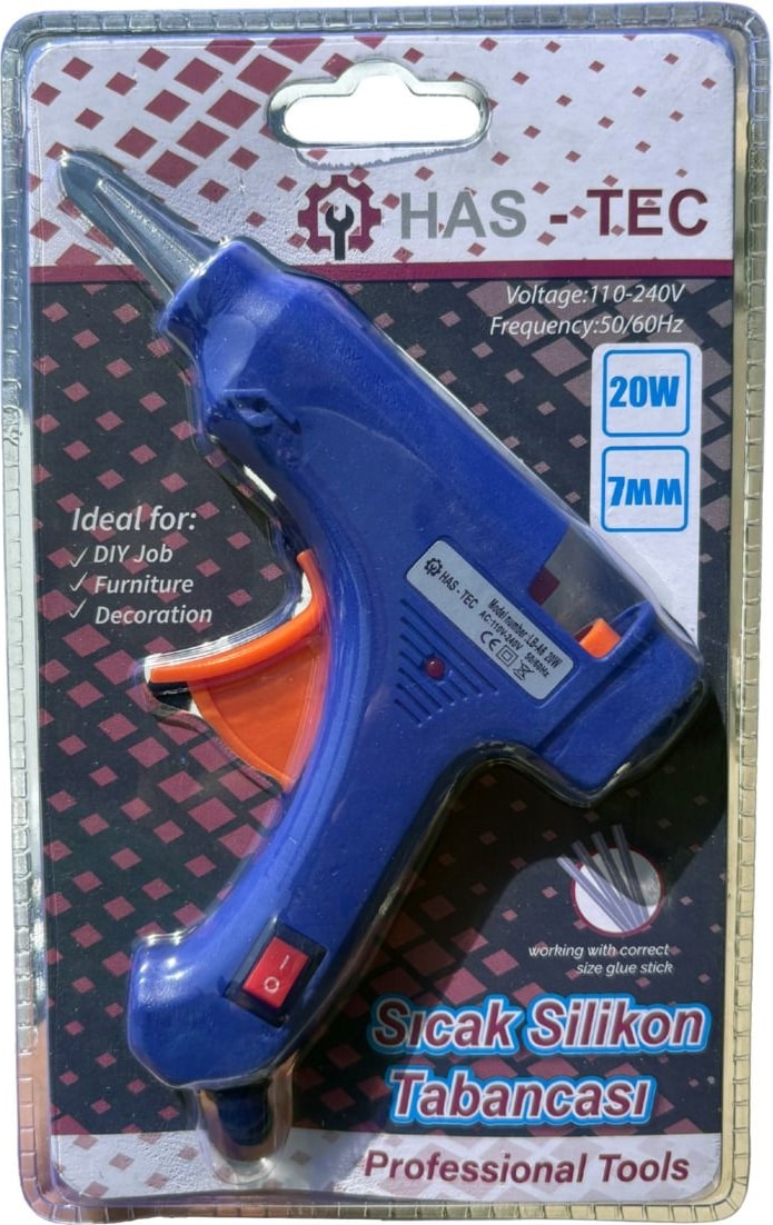 Mini Elektrikli 20W Silikon Tabancası | 7 mm Silikon Genişliği, Hızlı Isınma, Ergonomik