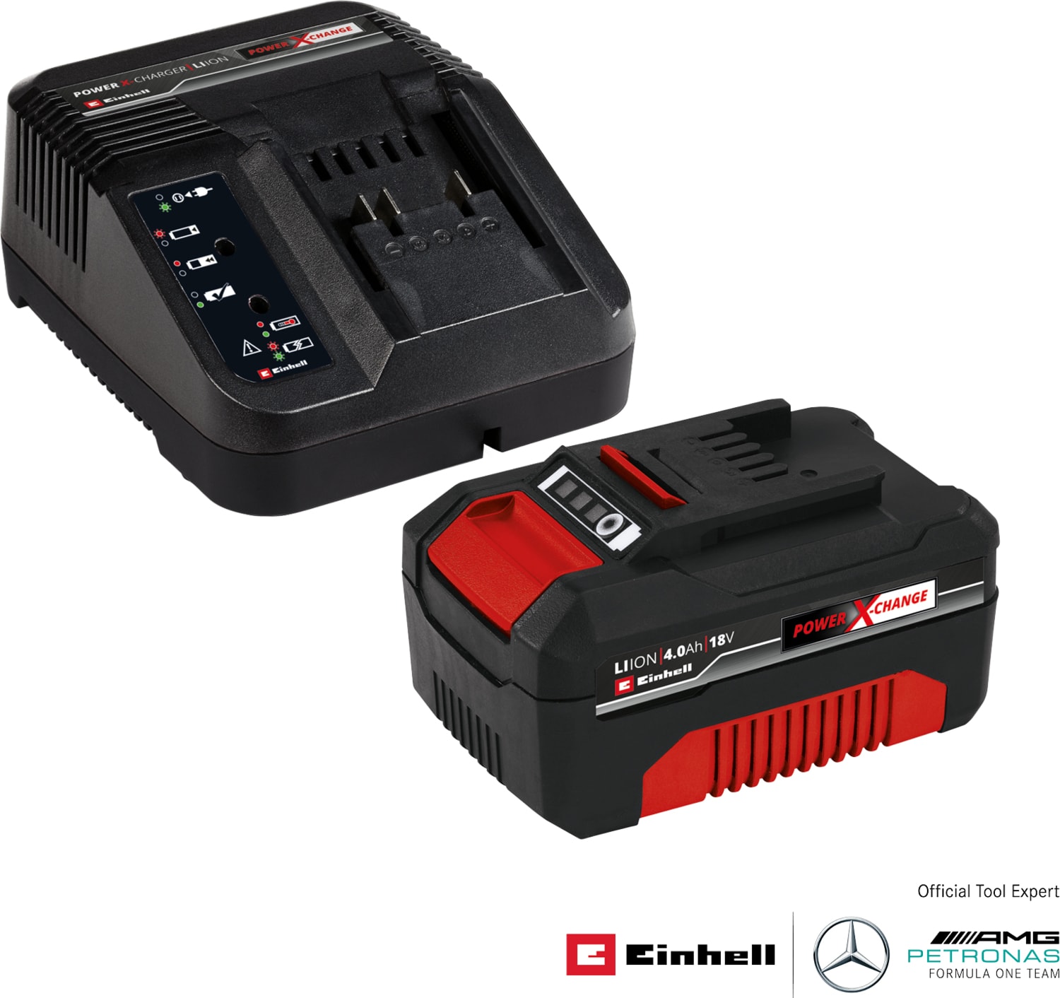 BOSCH Orijinal  Akü ve Şarj Cihazı Başlangıç Kiti Power X-Change (Akü, Li-Ion, 18 V, 4.0 Ah Akü ve Hızlı Şarj Cihazı, Tüm Power X-Change cihazları ile uyumlu) - 4512042