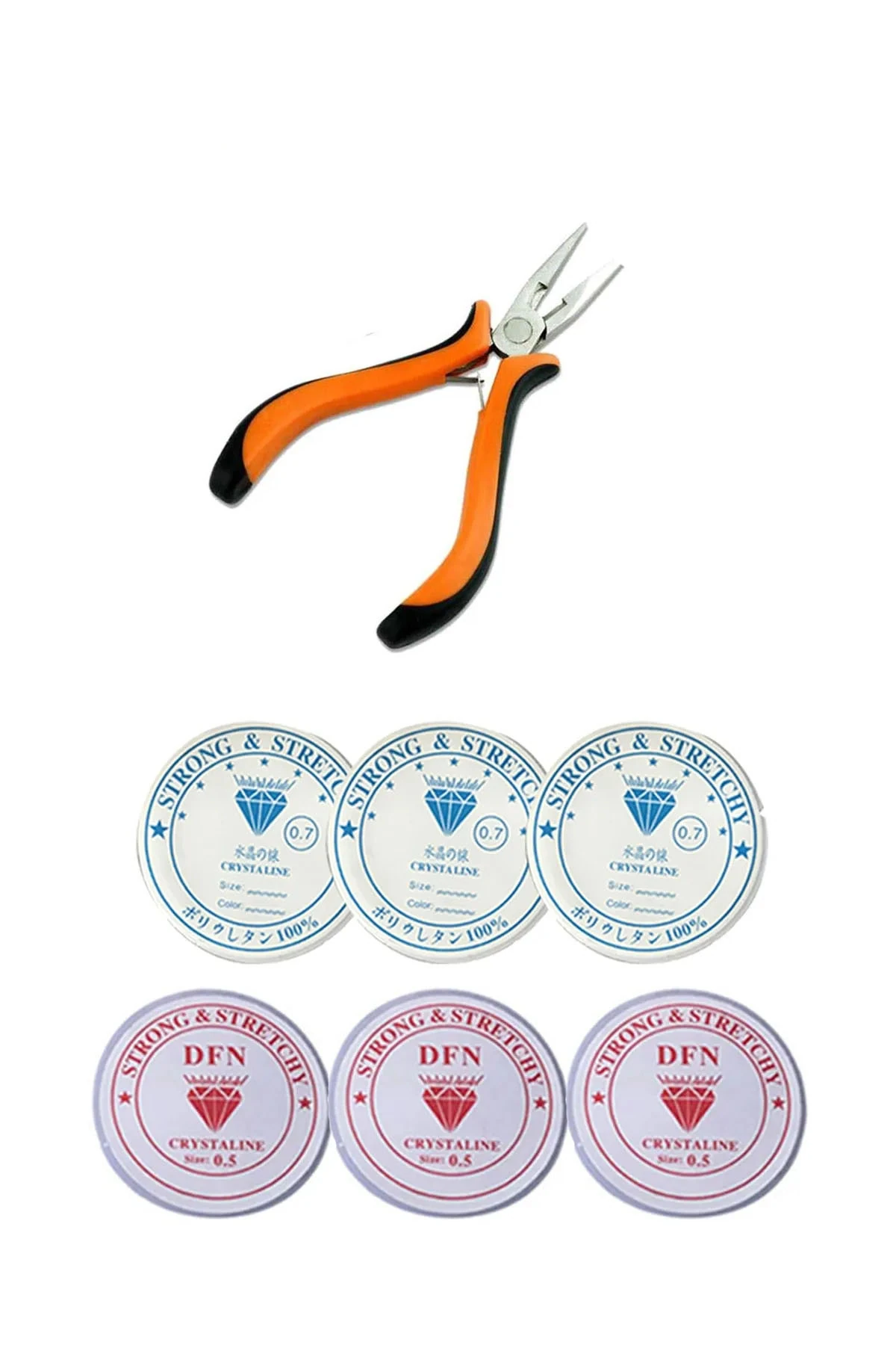 Takı Yapım Malzeme Seti Kargaburun Pense Misina Silikon Lastik Seti