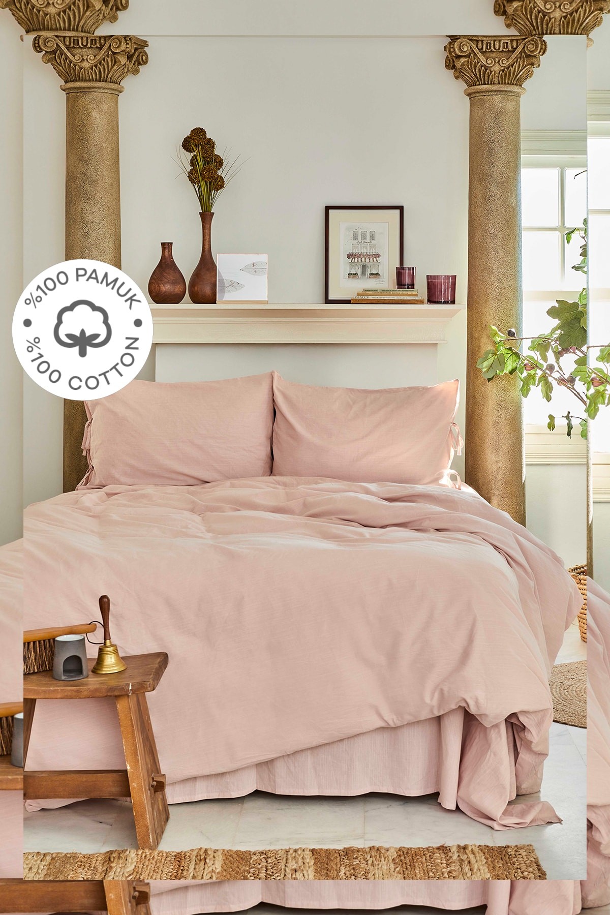 4 Element Blush %100 Pamuk Çift Kişilik Nevresim Takımı Su Toprak