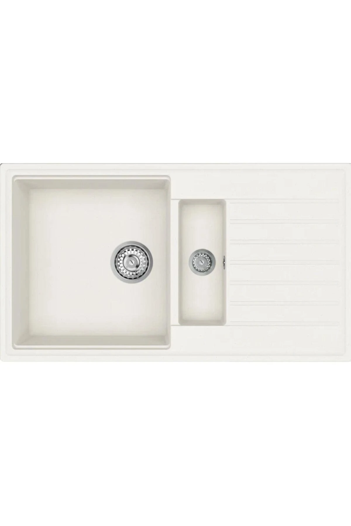 Cliff 60 B-TQ 1,5 Hazneli Beyaz Granit Mutfak Eviyesi