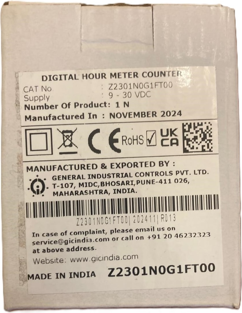 GIC Dijital Zaman Sayacı Sayıcı Dijital Hourmeter counter Siyah Renk