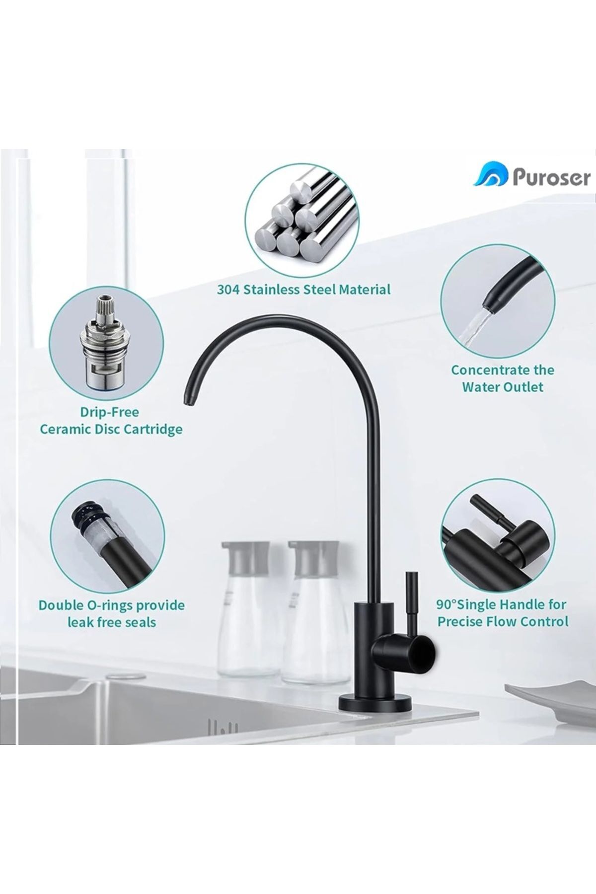 Teknolojik Mutfak Eviyesi Piyano Tuşlu Dijital Göstergeli 304 Krom Gövde Metalik Renk Full