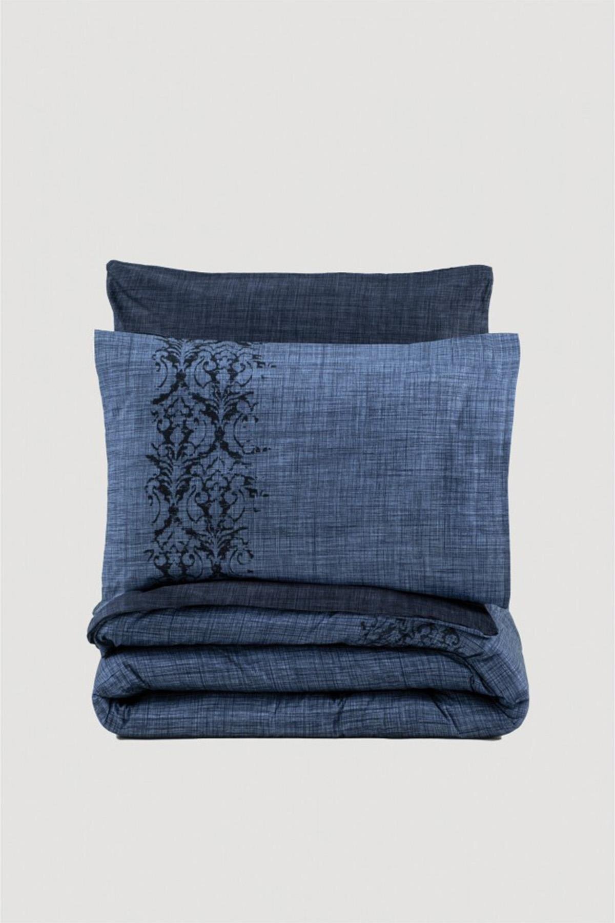 Plain Tek Kişilik Nevresim Takımı Sooty Denim