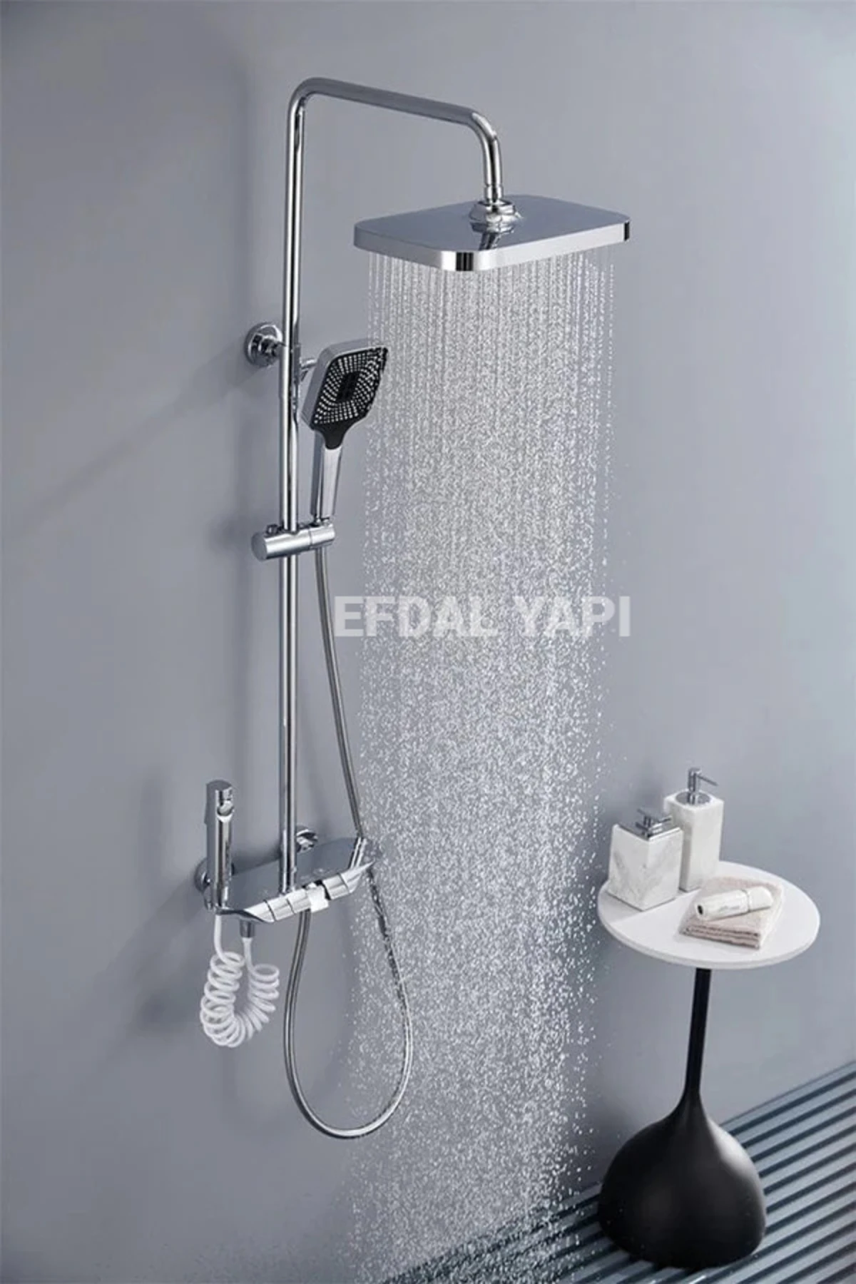 PİYANO DUŞ SETİ KROM 5 FONKSİYONLU  2 YIL GARANTİLİ