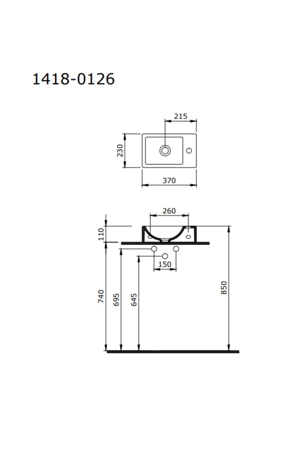 Milano Dar Sol Lavabo 37 Cm Burgonya Bordosu 1418-072-0126