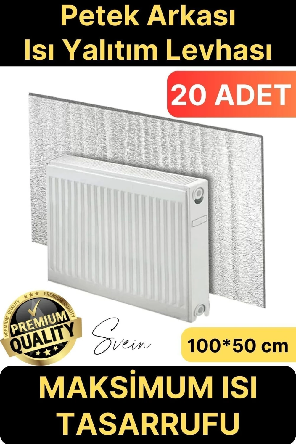 20 Adet Petek Arkası Isı Yalıtım Levhası Radyatör Izolasyon Kalorifer Ev Ofis Tasarruf Arkalığı