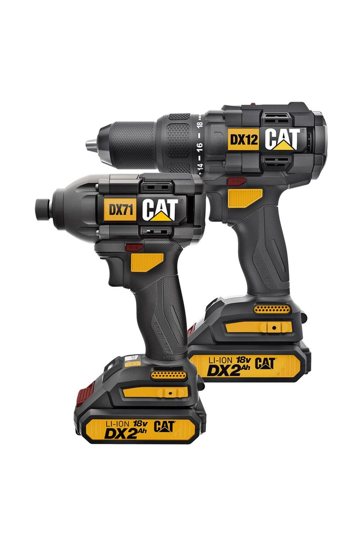 DX12K 18Volt/2.0Ah Li-ion Çift Akülü Kömürsüz Profesyonel Darbeli Matkap+DX71 Kömürsüz Darbeli T