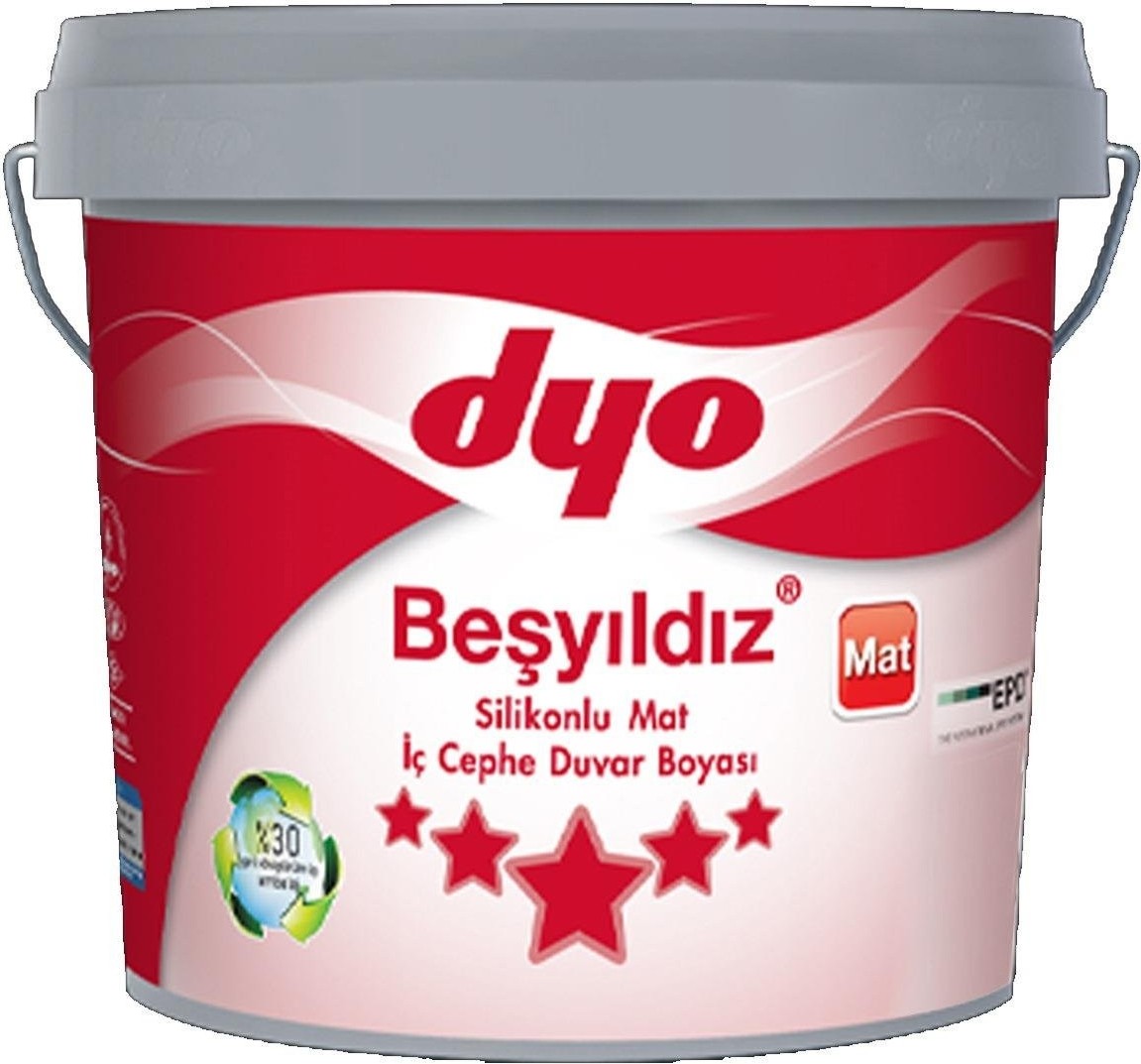 Beşyıldız Silikonlu Mat İç Cephe Boyası 7565 Buz Gümüşü 20 kg