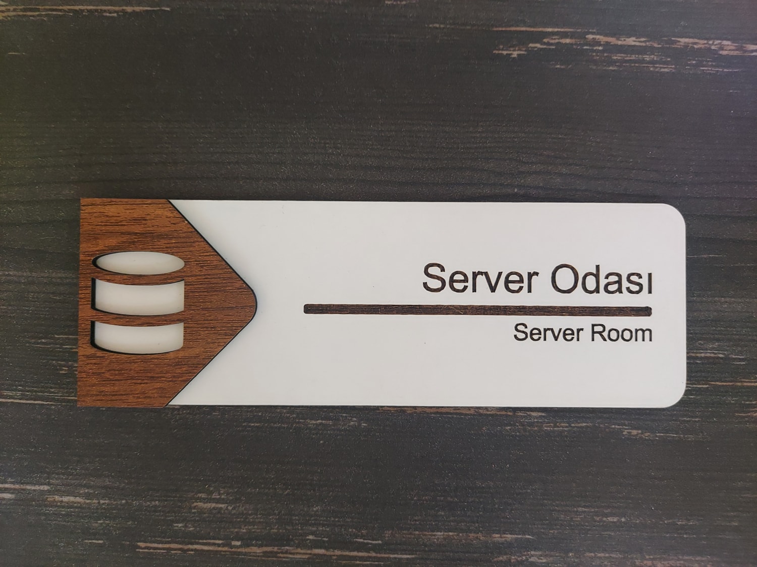 Server Odası Ofis Oda Kapı İsimliği Yönlendirme Tabelası Levhası Kişiselleştirilebilir