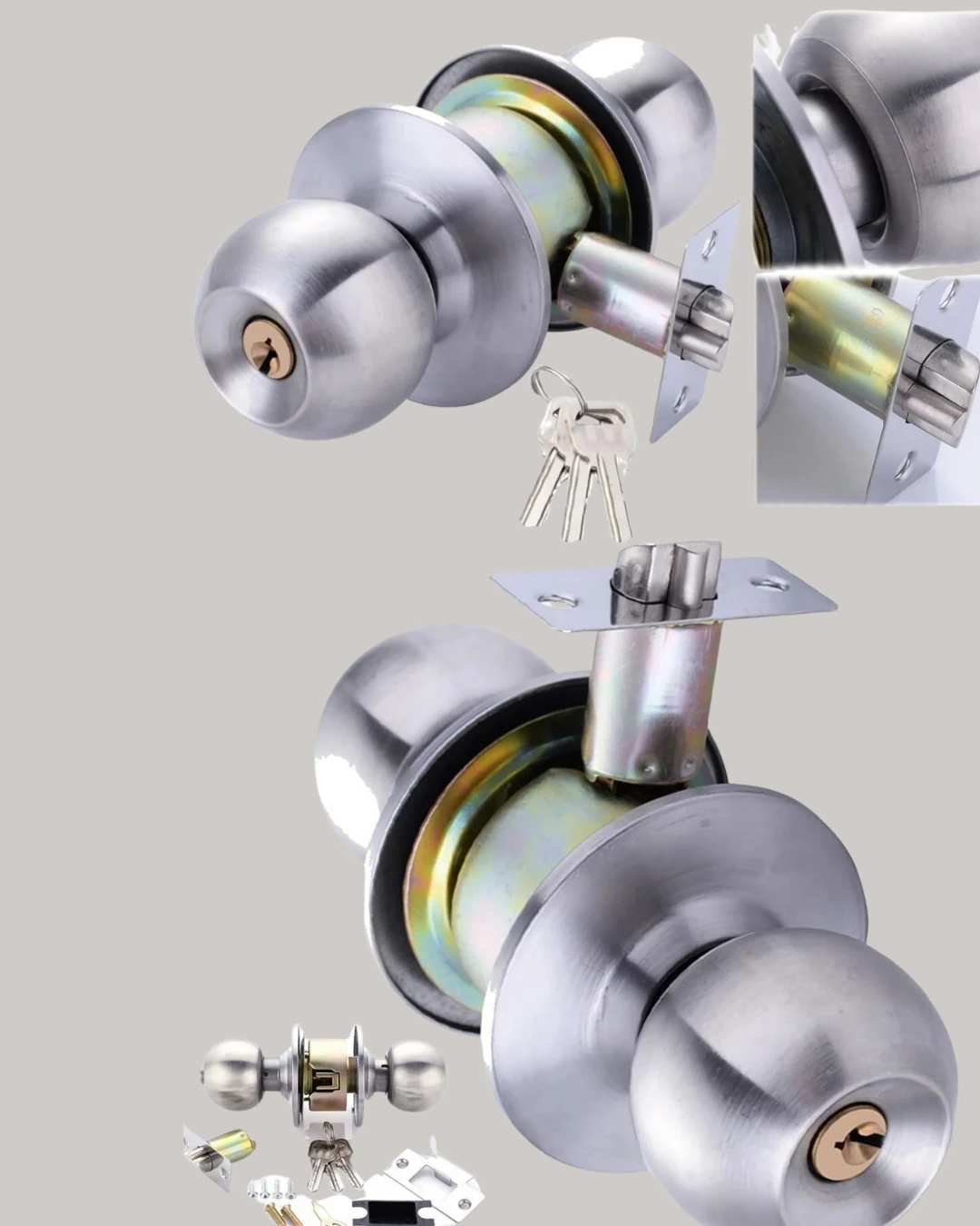 Ds-Derin Paslanmaz Çelik Dalı Topuzlu Kapı Kilidi