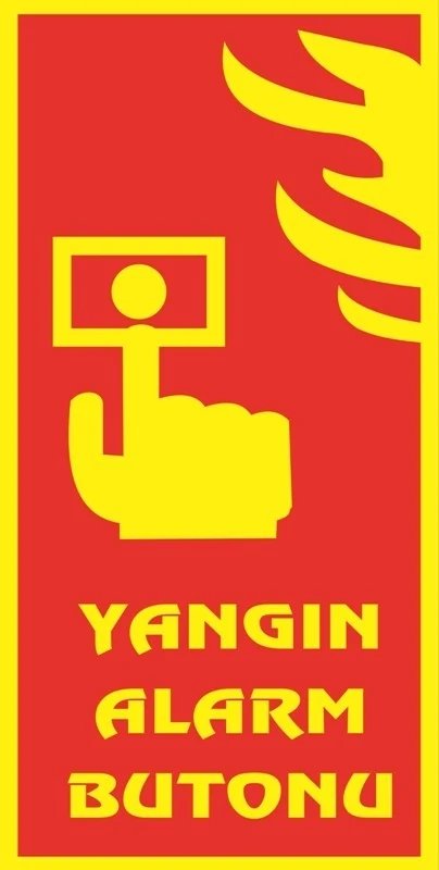 Fosforlu Fotolümen Levha Yönlendirme Yangın Alarm Butonu Burada 12X24 cm