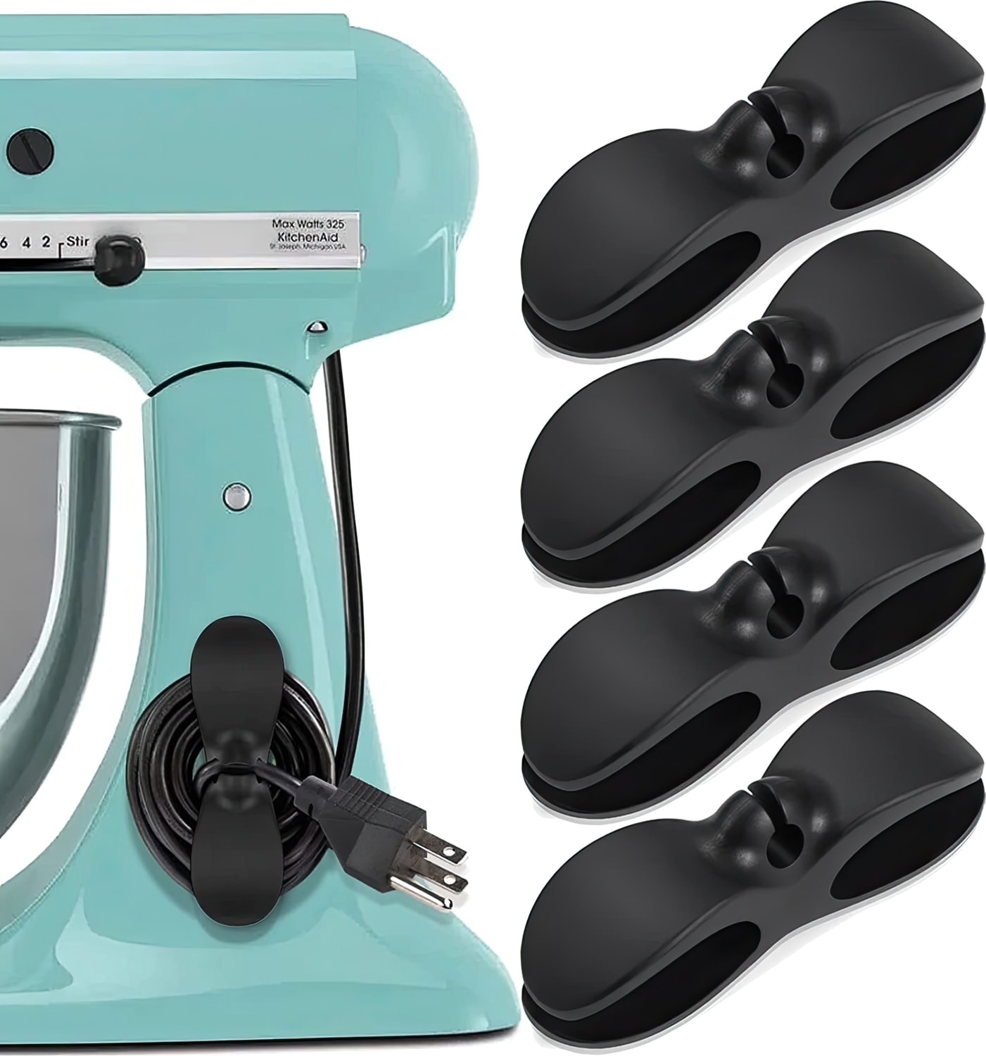 4 Adet Yapışkanlı Airfry Kettle Makine Kablo Sabitleyici Kablo Tutucu Klips Kablo Düzenleyici