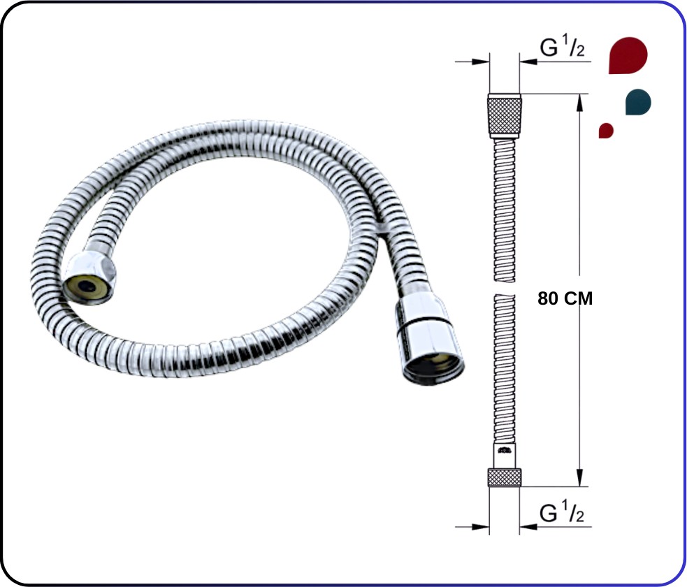 A3246201YP Gr. Spiral R1/2 L=80 cm Kolon Duş Için