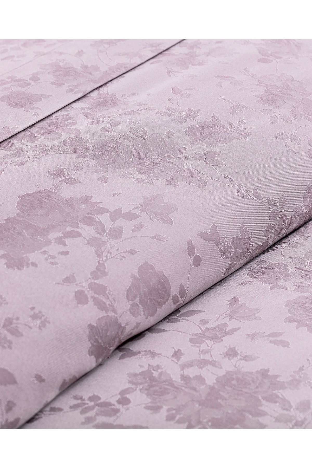 Eze King Size Jakarlı Saten Nevresim Takımı - Açık Mürdüm